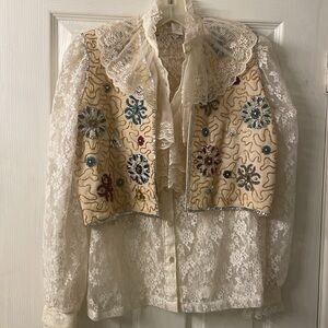 DE PAUL NEW YORK VINTAGE BEADED VEST size s